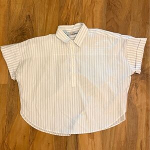 LOFT Petite Striped Henley Dolman Everyday Tunic Shirt - NWT